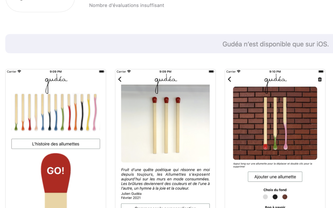 Application Mur d’allumettes virtuelles
